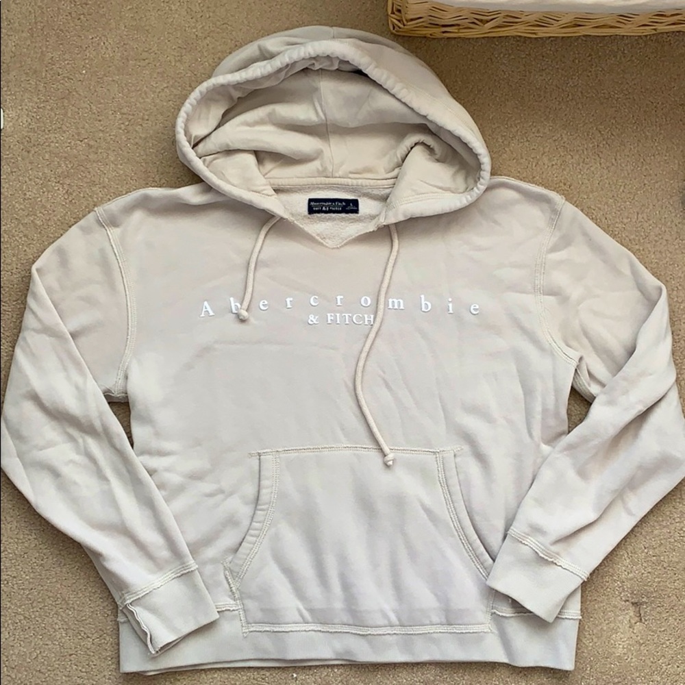 Cream Cropped Sweatshirt Size L